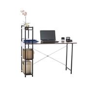 Bureau Poe avec Plateau en MDF Cadre en Tubes d'acier et Colonne de rangement , Noyer