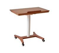 Bureau portable mobile réglable en hauteur avec roulettes, bureau debout pliable, chariot portable pour la maison, le bureau, la salle de classe, marron, 60 cm