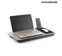 InnovaGoods® Bureau Portable pour Ordinateur avec Coussin XL Deskion, travaillez ou étudiez de manière Confortable et Ergonomique, avec Un Design de Bureau et Un Coussin XL, Gris