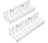 Bureau Porte-câbles pour la Commande sur Le Lieu de Travail en métal Blanc - Gestion pour câbles, chargeurs, multiprises - Maintien sûr (2 × L) KD Essentials