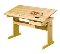 Bureau pour enfant en pin massif vernis Naturel, Dim : 55 x 109 x 96 cm --