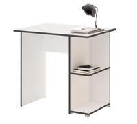 IDIMEX Bureau avec rangemnt Nova Petit Bureau Informatique avec Rangement Ouvert, en mélaminé de Couleur Blanc et Gris