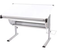 Bureau pour enfants/jeunes Bureau d'écolier Bureau de bureau Oxford, réglable en hauteur, inclinable ~ blanc