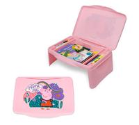 Bureau pour enfants Peppa Pig avec rangement - Couvercle pliable et design pliable - Portable pour voyager ou utiliser au lit la maison - Id al