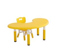 Bureau pour Enfants Réglable en Hauteur Table de Jeux Jaune Avec 1 X Chaise