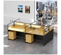 Bureau pour Espace Cloisonné, Bureau Informatique pour Cabine De Bureau avec Caissons Mobiles, Bureaux Cloisonnés pour Hall d'accueil Administratif.,4~Person