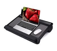 Bureau pour ordinateur portable avec souris et tapis de poignet pour ordinateur portable, MacBook, tablette, lit, canapé, travail, écriture, jeux, dessin (noir carbone 67 cm pour ordinateurs portables