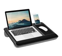 Bureau pour ordinateur portable LAPGEAR Home Office Pro avec repose-poignet, tapis de souris et support pour t l phone - Noir carbone - Compatibl