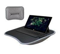 Bureau pour ordinateur portable - Support de poignet portable, fente multimédia, support de lit avec poignée | Bureau avec coussin d'oreiller, plateau rembourré pour ordinateur portable pour le