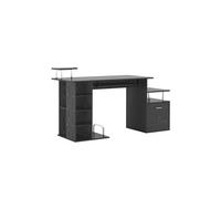 HomCom Bureau pour ordinateur Table meuble PC en MDF Noir