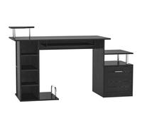 Bureau pour ordinateur table meuble pc informatique en MDF noir