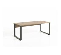 Bureau professionnel droit 200 cm DEPÉ - Chêne doré et noir - Grand format design