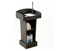 Bureau réceptacle sur Pied, pupitre de Discours, chaire,Noir,Classic | avec large surface de lecture, armoire de rangement, facile à assembler, pour salle de onférence et événements