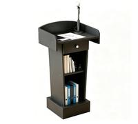 Bureau réceptacle sur Pied, pupitre de Discours, chaire,Noir,+Drawer | avec large surface de lecture, armoire de rangement, facile à assembler, pour salle de onférence et événements