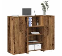 vidaXL Bureau de réception vieux bois 135x50x103,5cm bois d'ingénierie, comptoir de réception, réception de salon, comptoir de bar de réception
