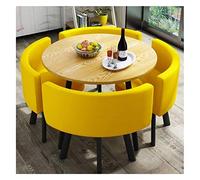 Bureau Réception Table ronde Cuisine Simple Table à manger 90cm1 Table 4 chaises Salon Table et chaise Combinaison Maison Chambre à coucher (couleur : bleu) (jaune)