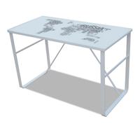 Bureau Rectangulaire Avec Motif De Carte Du Monde Blanc