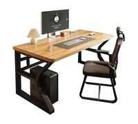 Bureau rectangulaire robuste de 99,8 cm avec rangement des câbles et étagère, idéal pour étudier, écrire, jouer à la maison, finition naturelle