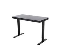 Bureau réglable électrique / home office - 120 x 60 cm - Verre noir