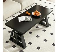 Bureau Réglable en Hauteur à Manivelle, Pieds Poutre I Haute Résistance | Table basse cadre en I pour levage stable fluide, manivelle pour ajuster facilement la hauteur(Black,55.1x27.6in)