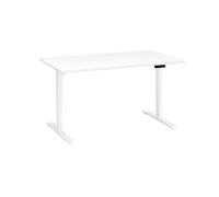 Bureau réglable en hauteur électrique blanc Ecla Ergo Premium 140 x 80 cm pieds blanc - - Bruneau