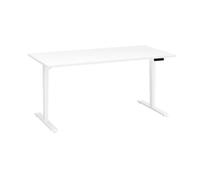 Bureau réglable en hauteur électrique blanc Ecla Ergo Premium 160 x 80 cm pieds blanc - - Bruneau