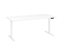 Bureau réglable en hauteur électrique blanc Ecla Ergo Premium 180 x 80 cm pieds blanc - - Bruneau