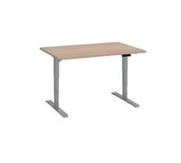 Bureau réglable en hauteur électrique chêne clair Ecla Ergo Premium 120 x 80 cm pieds aluminium - - Bruneau
