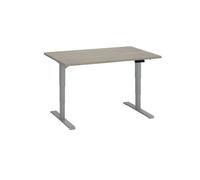 Bureau réglable en hauteur électrique chêne gris Ecla Ergo Premium 120 x 80 cm pieds aluminium - - Bruneau