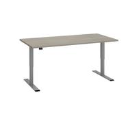 Bureau réglable en hauteur électrique Ecla Ergo L 180 x P 80 cm pied gris aluminium / plateau chêne gris - - Bruneau