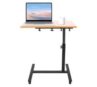 Bureau réglable en hauteur, table de jeu, avec roulettes, table élévatrice à 4 tous, avec freins, table d'étude lisse, 60 x 34,5 cm, bureau sur pied mobile, rotatif à 360 °, 58 à 90 cm