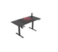 Bureau Réglable en Hauteur - ULTRADESK - Level V2 - 140x68 cm - Noir Rouge - Tapis de Souris XL