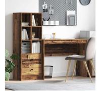 Vidaxl Bureau Avec Rangement En Bois Ancien Et Technique