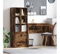Bureau - rehausse bureau Vidaxl Bureau avec rangement 2 pcs Chêne fumé 80 x 40 x 76 cm