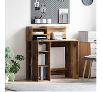 vidaXL Bureau avec espace de rangement avec étagère vieux bois 90 x 48 x 101,5 cm