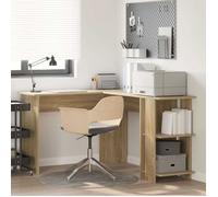vidaXL Bureau d'angle avec rangement Chêne Sonoma 140 x 113.5 x 75 cm Panneau de particules