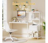 Bureau - rehausse bureau - XUANYU - Bureau d'ordinateur - Avec prise + Support d'affichage - Blanc - 98x48x125cm