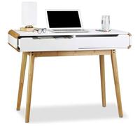Relaxdays Bureau tiroirs en bois pour ordinateur