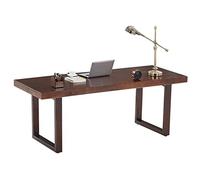 Bureau rétro en Bois Massif, Bureau rectangulaire/Table de conférence/Bureau d'ordinateur, Facile à Installer, Les Repose-Pieds sont réglables (5 cm 220 x 90 x 75 cm)
