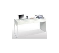 Bureau réversible avec 2 tiroirs coloris Blanc Artic - Longueur 138 cm x Profondeur 50 cm x Hauteur 75 cm