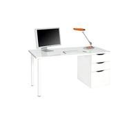 Bureau reversible avec tiroir coloris Blanc Artic - 74 x 138 x 60 cm --