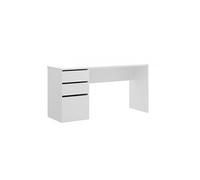 Bureau Reversible coloris blanc brillant - Longueur 139 x Profondeur 60 x Hauteur 75 cm -PEGANE- blanc brillant