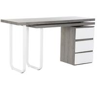 Bureau reversible en MDF coloris gris/ blanc et metal - Longueur 150 x Hauteur 120 x Profondeur 75 cm --