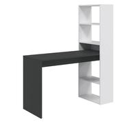Bureau réversible en mélaminé coloris blanc artik gris anthracite - Hauteur 144 x Longueur 120 x Profondeur 53 cm