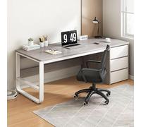 Bureau robuste extra long 120 x 50 x 75 cm avec armoire Sto - Table d'écriture et de jeu moderne grise pour bureau à domicile, étude et Wortat Solut