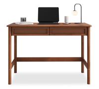 IDIMEX Bureau Rodrigo Droit H 76 cm en Bois Massif Coloris châtaignier avec Rangement 2 tiroirs, idéal pour Le télétravail, Design Moderne Robuste et Fonctionnel Parfait comme Table de Travail