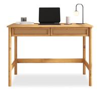 IDIMEX Bureau Rodrigo Droit H 76 cm en Bois Massif Coloris chêne avec Rangement 2 tiroirs, idéal pour Le télétravail, Design Moderne Robuste et Fonctionnel Parfait comme Table de Travail