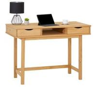 Bureau SALSA, avec 2 tiroirs et 1 niche, en pin massif finition teintée/cirée Bois G