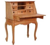 vidaXL Bureau Secrétaire Bureau Antique avec 9 Tiroirs et 2 Compartiments Ouverts Rangement Maison Intérieur 78x42x103 cm Bois d'Acajou Massif
