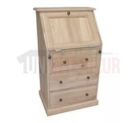 Bureau secrétaire chêne massif dos d'âne - Donkey : Finition - Chêne naturel